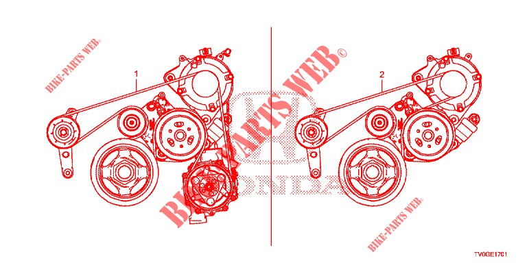 LICHTMASCHINENRIEMEN (1.8L) für Honda CIVIC 1.8 EXECUTIVE 5 Türen 6 gang-Schaltgetriebe 2015