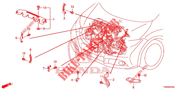 MOTORKABELBAUM, STREBE (1.8L) für Honda CIVIC 1.8 EXECUTIVE 5 Türen 6 gang-Schaltgetriebe 2015