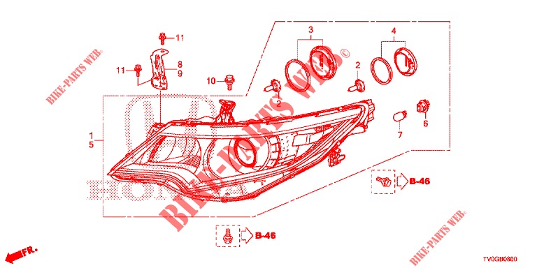 SCHEINWERFER  für Honda CIVIC 1.8 EXECUTIVE 5 Türen 6 gang-Schaltgetriebe 2015