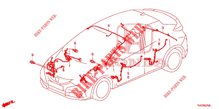 KABELBAUM (4) (LH) für Honda CIVIC 1.8 EXECUTIVE 5 Türen 5 gang automatikgetriebe 2013
