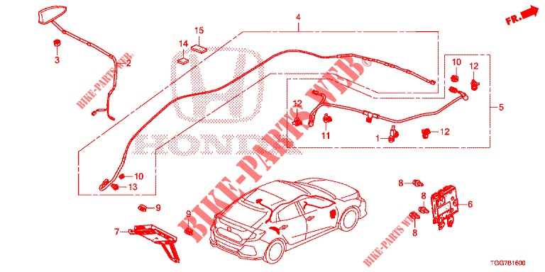 ANTENNE/LAUTSPRECHER (LH) für Honda CIVIC  1.0 COMFORT 5 Türen 6 gang-Schaltgetriebe 2017