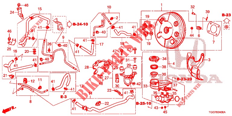 HAUPTBREMSZYLINDER/MASTER POWER (1,0 L) (LH) für Honda CIVIC 1.0 EXECUTIVE NAVI 5 Türen 6 gang-Schaltgetriebe 2017
