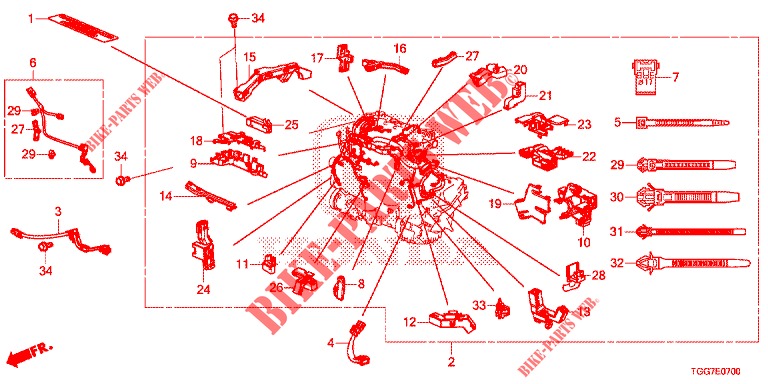 KABELBAUM (1,0 L) für Honda CIVIC 1.0 EXECUTIVE NAVI 5 Türen 6 gang-Schaltgetriebe 2017