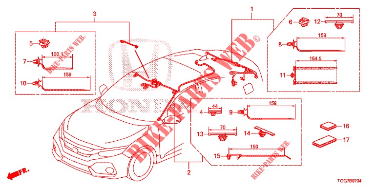 KABELBAUM (5) (LH) für Honda CIVIC 1.0 EXECUTIVE NAVI 5 Türen 6 gang-Schaltgetriebe 2017