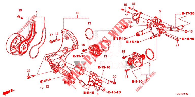 WASSERPUMPE/THERMOSTAT (1,0 L) für Honda CIVIC 1.0 EXECUTIVE NAVI 5 Türen 6 gang-Schaltgetriebe 2017