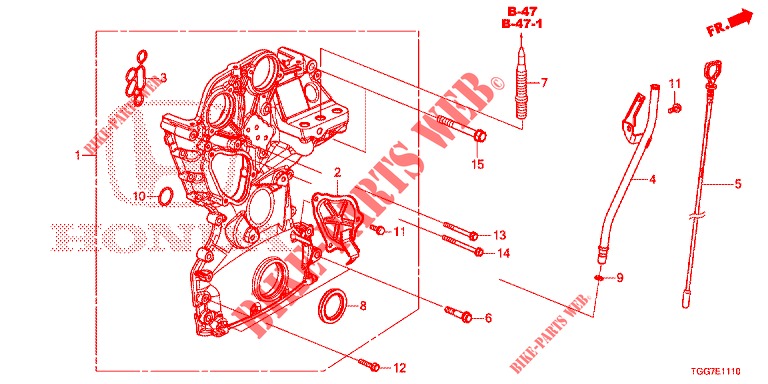 ZAHNRIEMENGEHÄUSE (1,0 L) für Honda CIVIC 1.0 EXECUTIVE NAVI 5 Türen 6 gang-Schaltgetriebe 2017