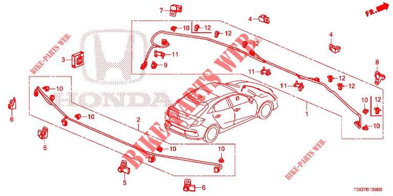 EINPARKSENSOR  für Honda CIVIC 1.0 EXECUTIVE NAVI 5 Türen vollautomatische 2017