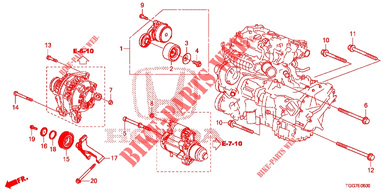 AUTOMATISCHE SPANNVORRICHTUNG (1,0 L) für Honda CIVIC 1.0 EXCLUSIVE NAVI 5 Türen 6 gang-Schaltgetriebe 2017