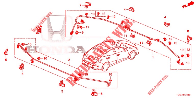 EINPARKSENSOR  für Honda CIVIC 1.0 EXCLUSIVE NAVI 5 Türen 6 gang-Schaltgetriebe 2017