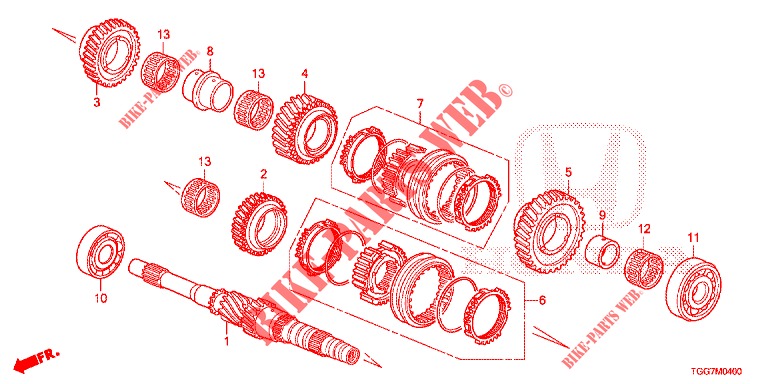 HAUPTWELLE  für Honda CIVIC 1.0 EXCLUSIVE NAVI 5 Türen 6 gang-Schaltgetriebe 2017