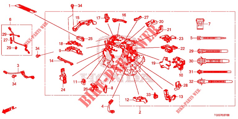 KABELBAUM (1,0 L) für Honda CIVIC 1.0 EXCLUSIVE NAVI 5 Türen 6 gang-Schaltgetriebe 2017