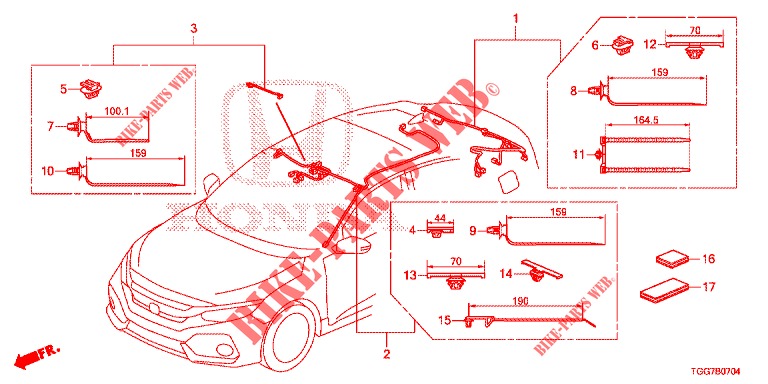 KABELBAUM (5) (LH) für Honda CIVIC 1.0 EXCLUSIVE NAVI 5 Türen 6 gang-Schaltgetriebe 2017