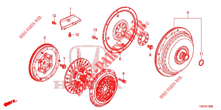 KUPPLUNG/DREHMOMENTWANDLER (1,0 L) für Honda CIVIC 1.0 EXCLUSIVE NAVI 5 Türen 6 gang-Schaltgetriebe 2017