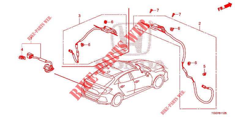 GPS/KAMERA ANTENNE RÜCKANSICHT für Honda CIVIC 1.0 EXCLUSIVE NAVI 5 Türen vollautomatische 2017
