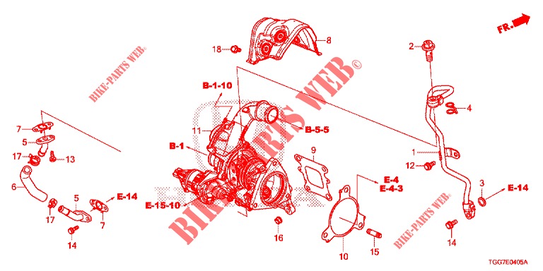 TURBOLADER (1,0 L) für Honda CIVIC 1.0 EXCLUSIVE NAVI 5 Türen vollautomatische 2017