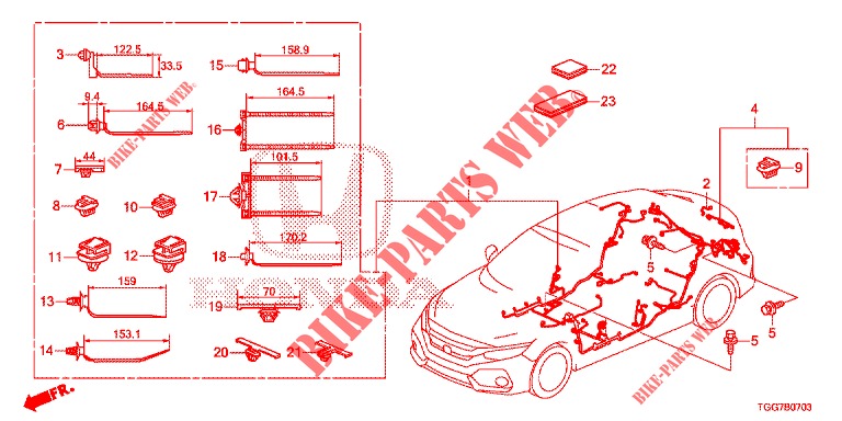 KABELBAUM (4) (LH) für Honda CIVIC  1.0 ENTRY 5 Türen 6 gang-Schaltgetriebe 2018
