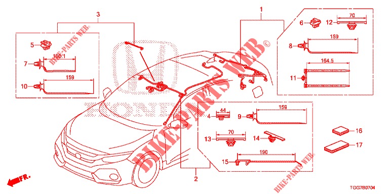 KABELBAUM (5) (LH) für Honda CIVIC  1.0 ENTRY 5 Türen 6 gang-Schaltgetriebe 2018
