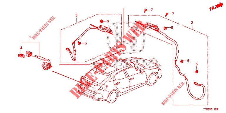 GPS/KAMERA ANTENNE RÜCKANSICHT für Honda CIVIC 1.0 ENTRY 5 Türen vollautomatische 2018