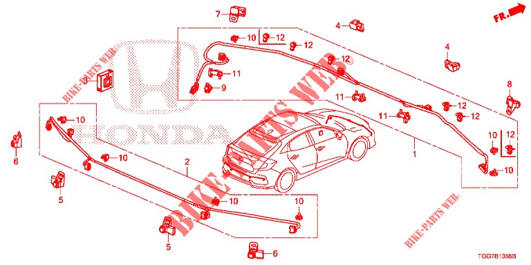 EINPARKSENSOR  für Honda CIVIC 1.0 MID 5 Türen 6 gang-Schaltgetriebe 2018