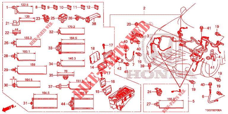 KABELBAUM (1) (LH) für Honda CIVIC 1.0 MID 5 Türen 6 gang-Schaltgetriebe 2018