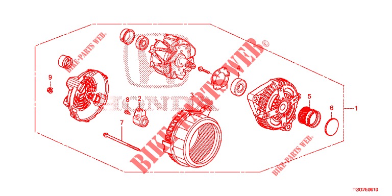 LICHTMASCHINE (DENSO) (1,0 L) für Honda CIVIC 1.0 MID 5 Türen 6 gang-Schaltgetriebe 2018