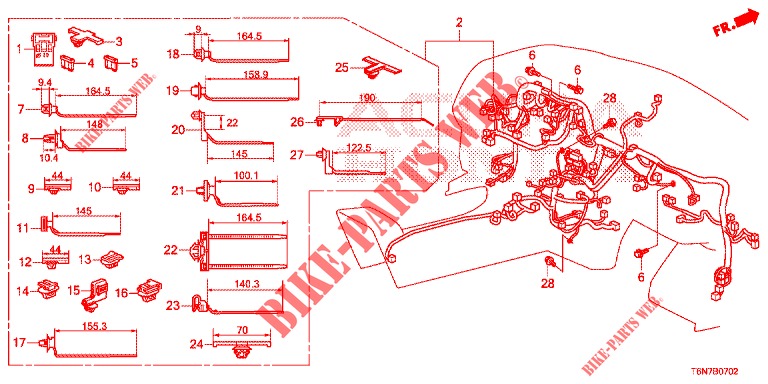 KABELBAUM (2) (LH) für Honda NSX 3.5 BASE 2 Türen DCT 2017