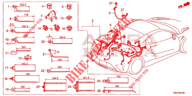 KABELBAUM (6) für Honda NSX 3.5 BASE 2 Türen DCT 2017