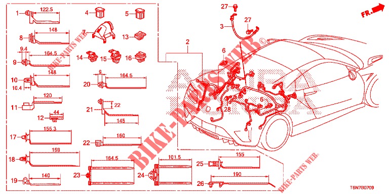 KABELBAUM (6) für Honda NSX 3.5 FIF 2 Türen DCT 2018