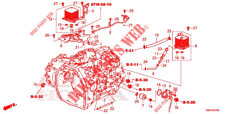 ATF KÜHLER / RENIFLARD ABDECKUNG für Honda NSX 3.5 FIF 2 Türen DCT 2019