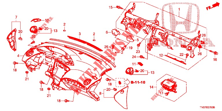 INSTRUMENTENBRETT, OBEN (LH) für Honda NSX 3.5 FIF 2 Türen DCT 2019