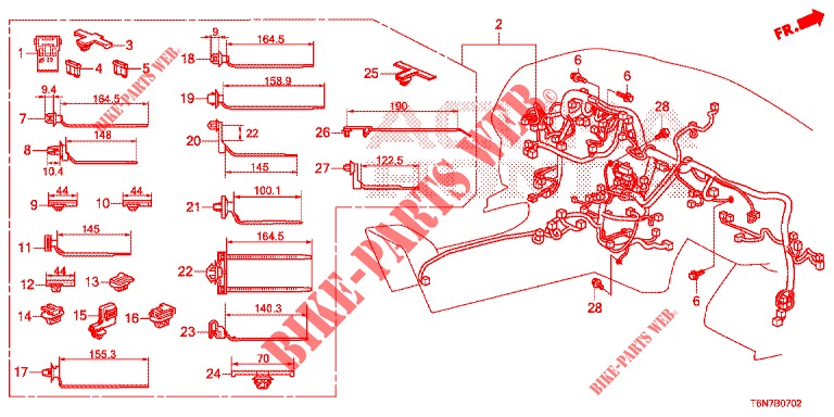KABELBAUM (2) (LH) für Honda NSX 3.5 FIF 2 Türen DCT 2019