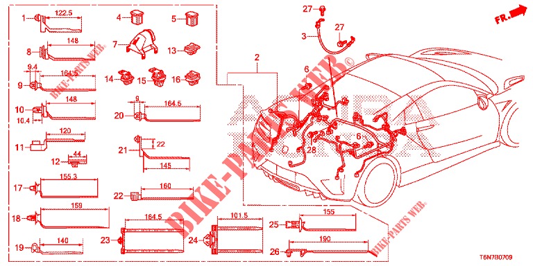 KABELBAUM (6) für Honda NSX 3.5 FIF 2 Türen DCT 2019