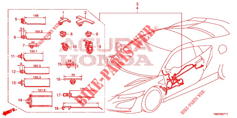 KABELBAUM (8) für Honda NSX 3.5 FIF 2 Türen DCT 2019