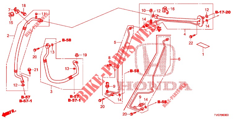 KLIMAANLAGE (FLEXIBLES/TUYAUX) (LH) für Honda NSX 3.5 FIF 2 Türen DCT 2019