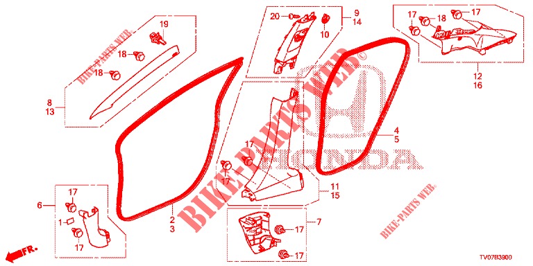 SAEULENZIERSTUECK (LH) für Honda NSX 3.5 FIF 2 Türen DCT 2019