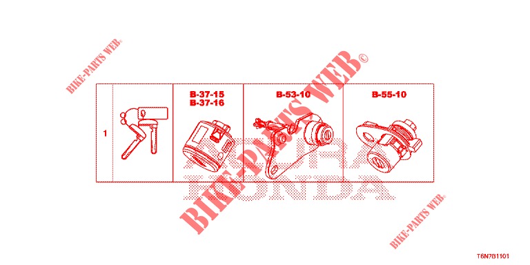SCHLOSSZYLINDER (SATZ)(LH)  für Honda NSX 3.5 FIF 2 Türen DCT 2019