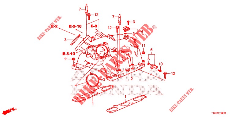 VERGASERISOLIERUNG/ ANSAUGKRUEMMER  für Honda NSX 3.5 FIF 2 Türen DCT 2019