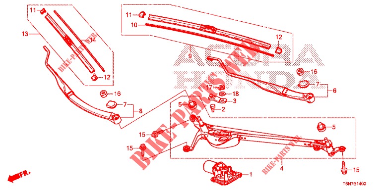 WINDSCHUTZSCHEIBENWISCHER (LH) für Honda NSX 3.5 FIF 2 Türen DCT 2019