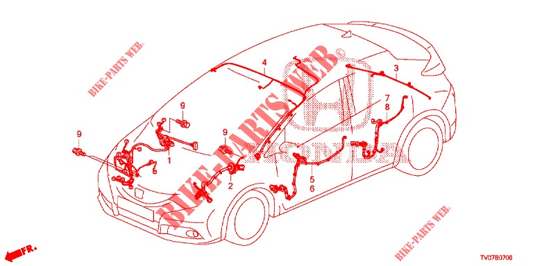 KABELBAUM (4) (LH) für Honda CIVIC 1.8 EXECUTIVE TUNER LESS 5 Türen 5 gang automatikgetriebe 2013