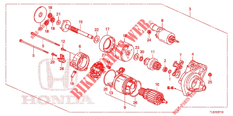 ANLASSER (DENSO) (2.0L) für Honda ACCORD TOURER 2.0 S 5 Türen 6 gang-Schaltgetriebe 2015
