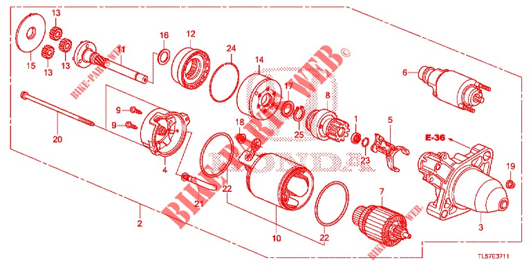 ANLASSER (DENSO) (DIESEL) (AT) für Honda ACCORD TOURER 2.0 S 5 Türen 6 gang-Schaltgetriebe 2015