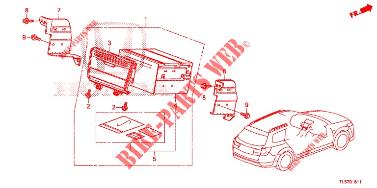 AUDIOEINHEIT (NAVIGATION) für Honda ACCORD TOURER 2.0 S 5 Türen 6 gang-Schaltgetriebe 2015