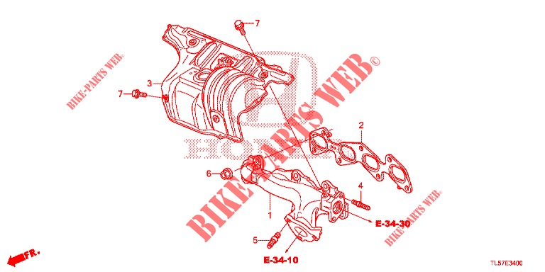 AUSPUFFKRUEMMER (DIESEL) für Honda ACCORD TOURER 2.0 S 5 Türen 6 gang-Schaltgetriebe 2015