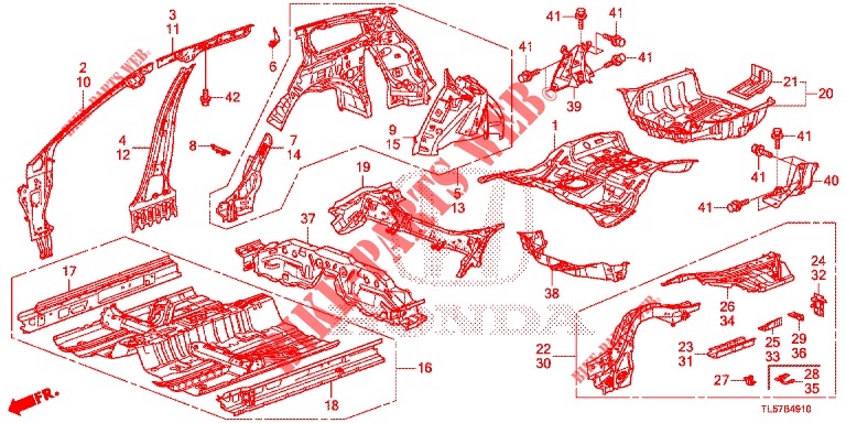 BODEN/INNENBLECHE  für Honda ACCORD TOURER 2.0 S 5 Türen 6 gang-Schaltgetriebe 2015