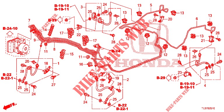 BREMSLEITUNGEN (VSA) (LH) für Honda ACCORD TOURER 2.0 S 5 Türen 6 gang-Schaltgetriebe 2015