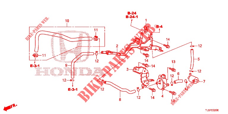 EINBAULEITUNG/ROHRE (2.4L) für Honda ACCORD TOURER 2.0 S 5 Türen 6 gang-Schaltgetriebe 2015