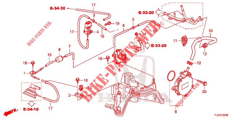 EINBAULEITUNG/UNTERDRUCKPUMPE (DIESEL) für Honda ACCORD TOURER 2.0 S 5 Türen 6 gang-Schaltgetriebe 2015