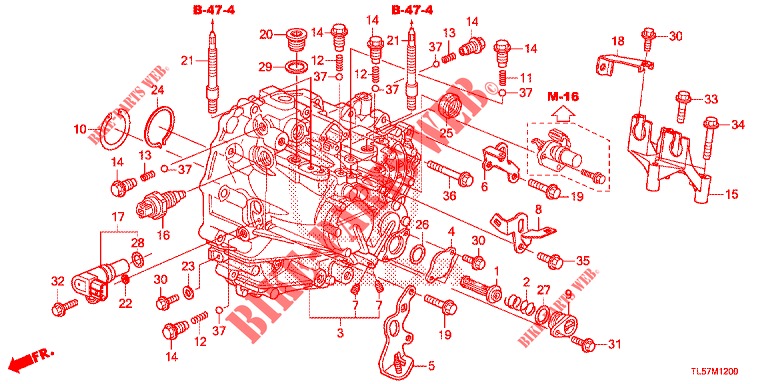 GETRIEBEGEHAEUSE (DIESEL) für Honda ACCORD TOURER 2.0 S 5 Türen 6 gang-Schaltgetriebe 2015