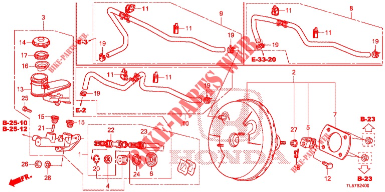 HAUPTBREMSZYLINDER/MASTER POWER (LH) für Honda ACCORD TOURER 2.0 S 5 Türen 6 gang-Schaltgetriebe 2015