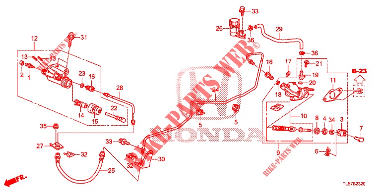 HAUPTKUPPLUNGSZYLINDER (LH) für Honda ACCORD TOURER 2.0 S 5 Türen 6 gang-Schaltgetriebe 2015
